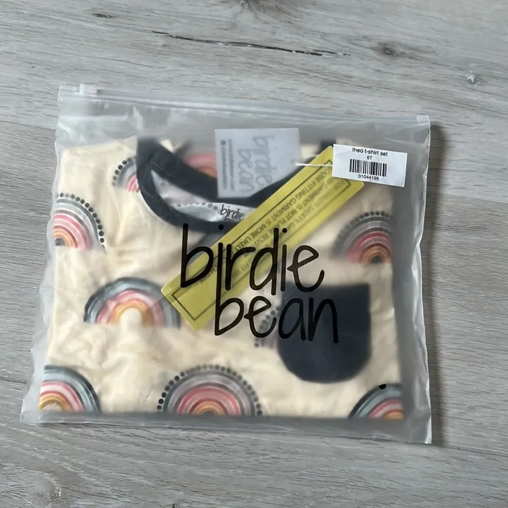 Birdie Bean Theo Tee-Shirt Set Blk shorts Multi Tee SZ 6T‎ NWT IN PACKAGING